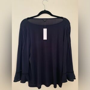 Ann Taylor Navy Blue Bell Sleeve Blouse
NWT